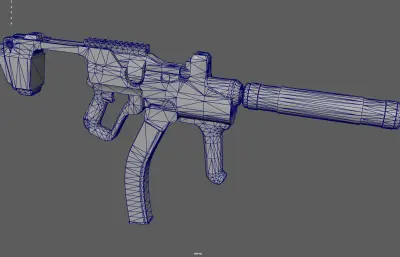 紧凑型冲锋枪 突击步枪 消音枪塌陷模型