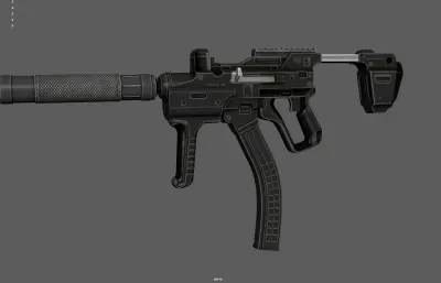 紧凑型冲锋枪 突击步枪 消音枪塌陷模型