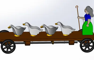 赶鹅的小姑娘玩偶