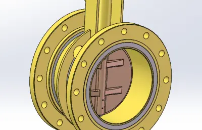 DN350手轮式蝶阀模型