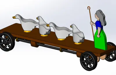 赶鹅的小姑娘玩偶