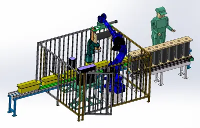 机器人取料装箱输送线