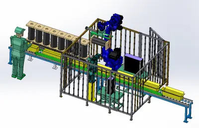 机器人取料装箱输送线