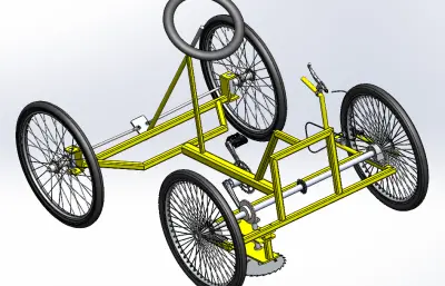 脚踏式四轮车割草机