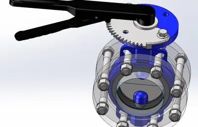 手动DN100对夹式蝶阀
