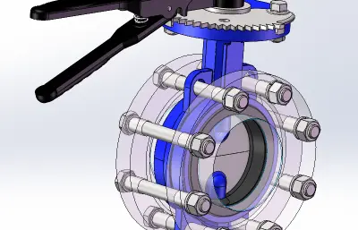 手动DN100对夹式蝶阀