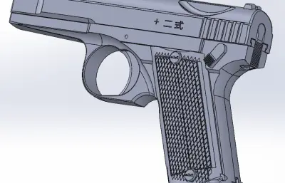 日本2型滨田半自动手枪玩具stp模型