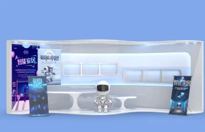 未来科技展示厅展示台,智能家居电子科技展览