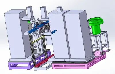 螺母自动组装成方管并焊接机