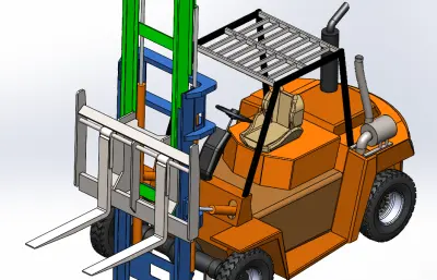 叉车三维模型装配体