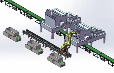 锤式破碎机的自动化取料与运输机构