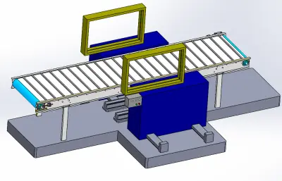 间距可调的纸箱打捆机