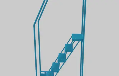 铝制倾斜到滚动平台梯子