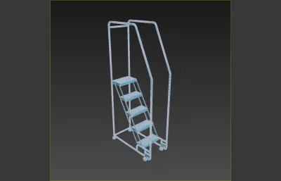 铝制倾斜到滚动平台梯子