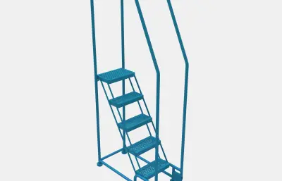 铝制倾斜到滚动平台梯子