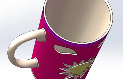 锥形带柄精致水杯