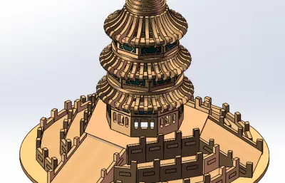 天坛木拼模型