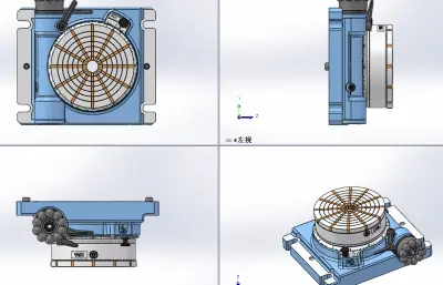 蜗轮蜗杆驱动200mm转台