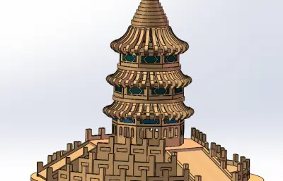 天坛木拼模型