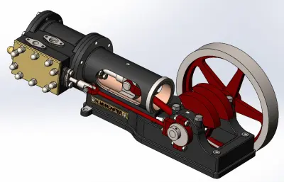 单缸卧式蒸汽机