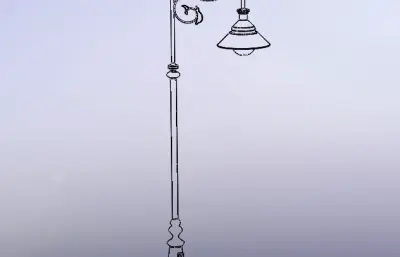 海豚花型圆路灯