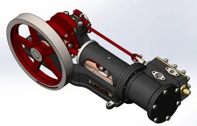 单缸卧式蒸汽机