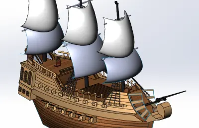 海盗船摆件模型