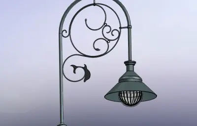 海豚花型圆路灯