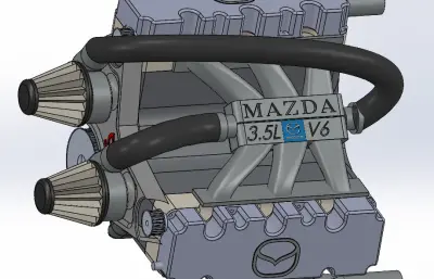 马自达V6发动机模型