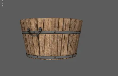 古代木盆 洗脸盆 木桶