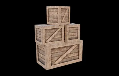 码头货箱 木箱子 物流箱