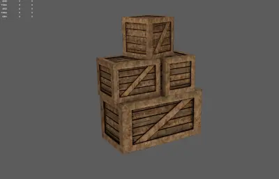 码头货箱 木箱子 物流箱