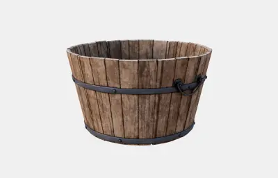 古代木盆 洗脸盆 木桶