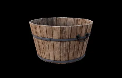 古代木盆 洗脸盆 木桶