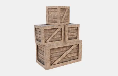 码头货箱 木箱子 物流箱