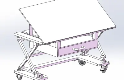 升降桌子三维模型