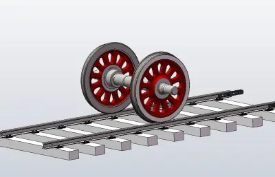 木枕混合式扣件铁路轮轨
