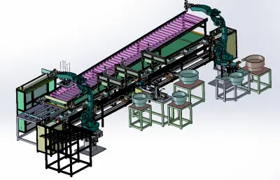 新版散热器风扇马达组装生产线