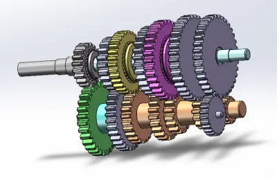 五档手动变速器齿轮结构