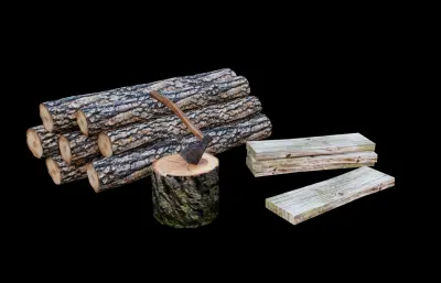 木材 伐木 木材堆 砍柴