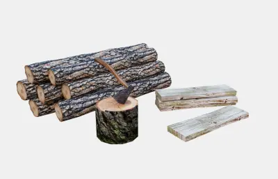 木材 伐木 木材堆 砍柴