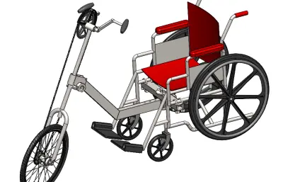 手摇自行车轮椅模型