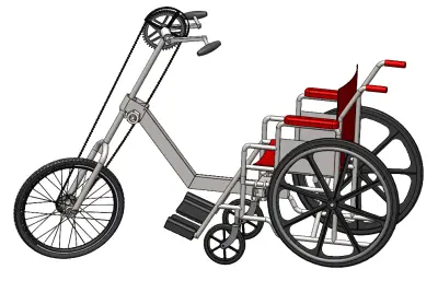 手摇自行车轮椅模型