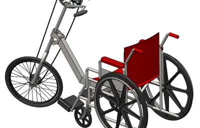 手摇自行车轮椅模型