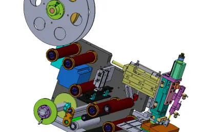 自动化贴标机料卷送料拨料机