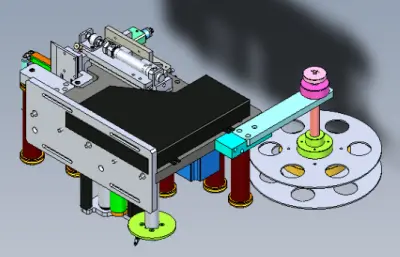 自动化贴标机料卷送料拨料机