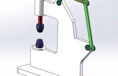 六杆曲柄动力锤机构