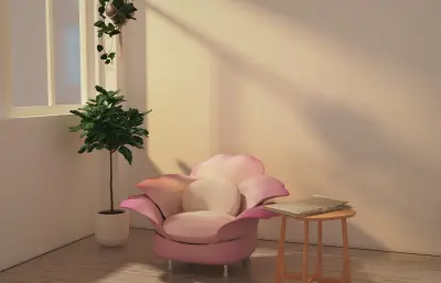 单人沙发 花瓣椅 室内家具