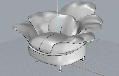 单人沙发 花瓣椅 室内家具