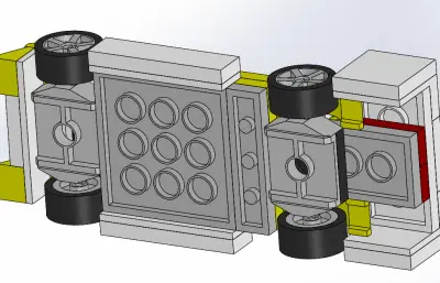 积木四驱玩具赛车模型